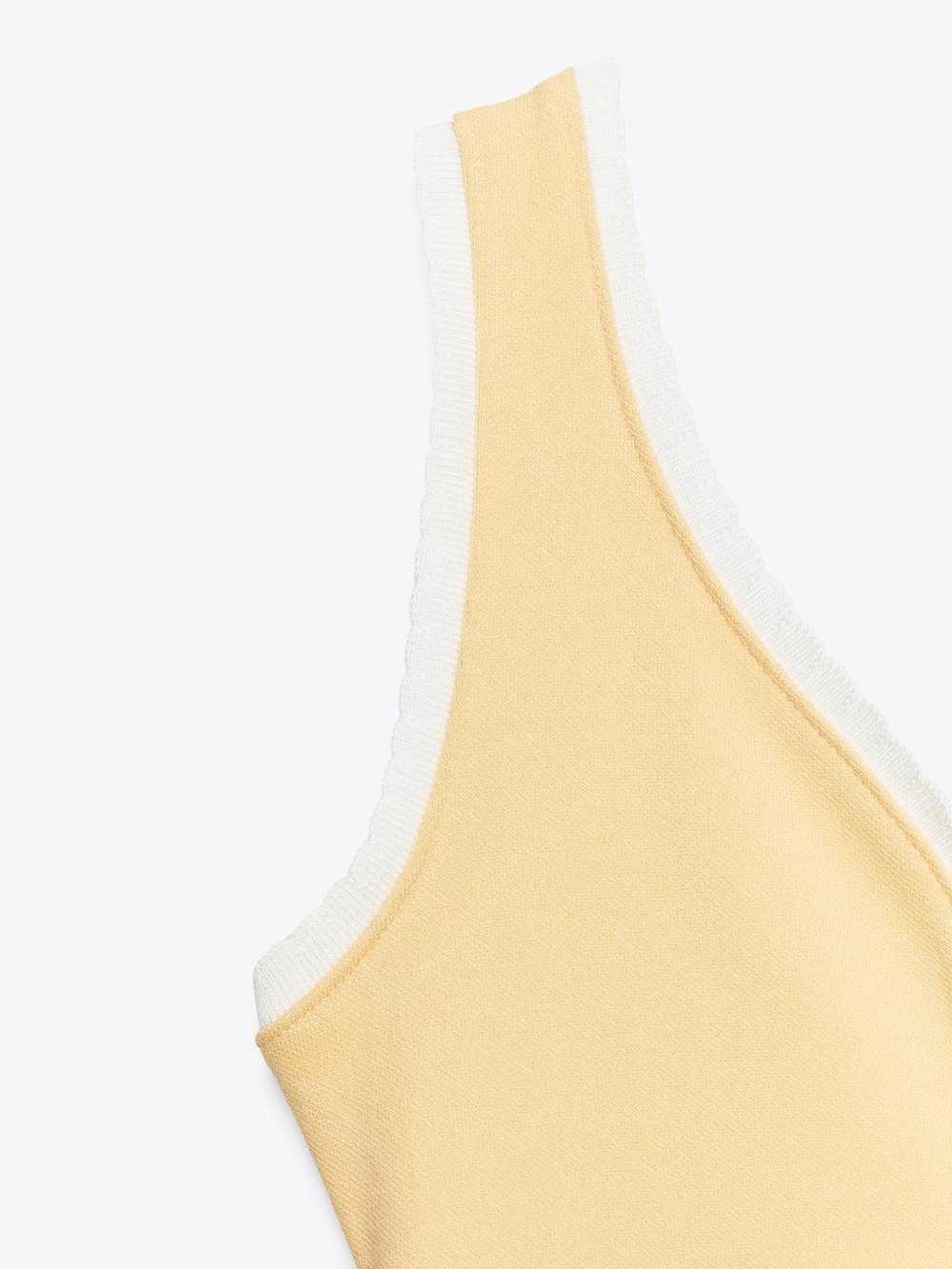 ZARA Sculpting fabric yellow bodycon dress with contrasting trim - Picture 8 of 15